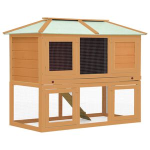 vidaXL Animal Cage Brown Fir wood Large Animal Cage Rectangular