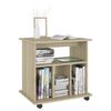 vidaXL Storage Cabinet Sonoma Oak Engineered Wood Medium Rolling Cabinet