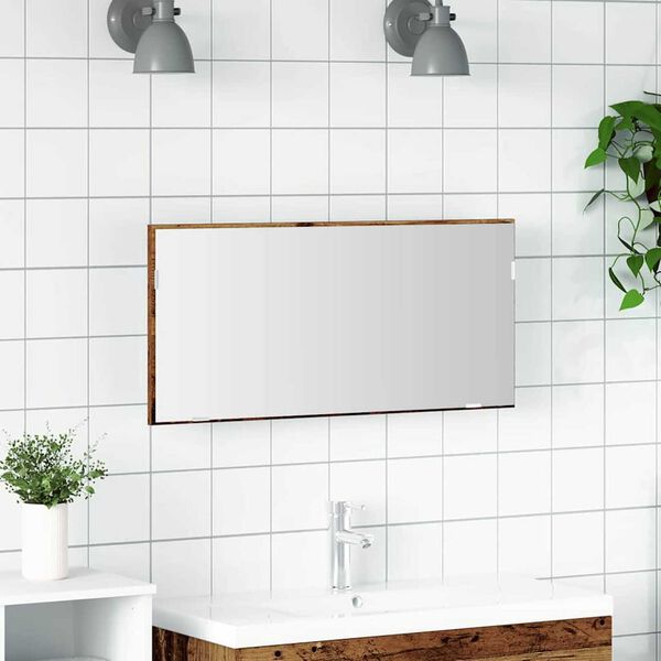 vidaXL Mirror Old wood 31.50 x 14.57 in Glass and Engineered Wood