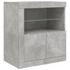 vidaXL Sideboard Concrete grey Engineered wood, glass Large Sideboard