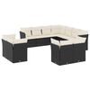 vidaXL Garden Sofa Set Black, Cream White
