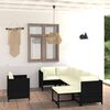 vidaXL Garden Lounge Set Black, Cream White