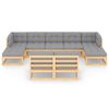 vidaXL Garden Lounge Set Natural wood Solid pine wood, polyester Modular