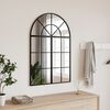 vidaXL Wall Mirror Black Glass, Powder-Coated Iron 23.6 x 11.8 in