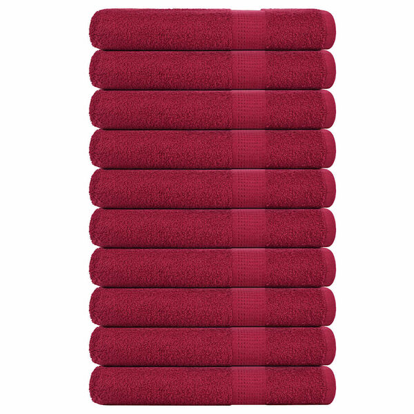 vidaXL Towel Set of 10 Bordeaux 100% Cotton 40 x 80 in Bordeaux Towel