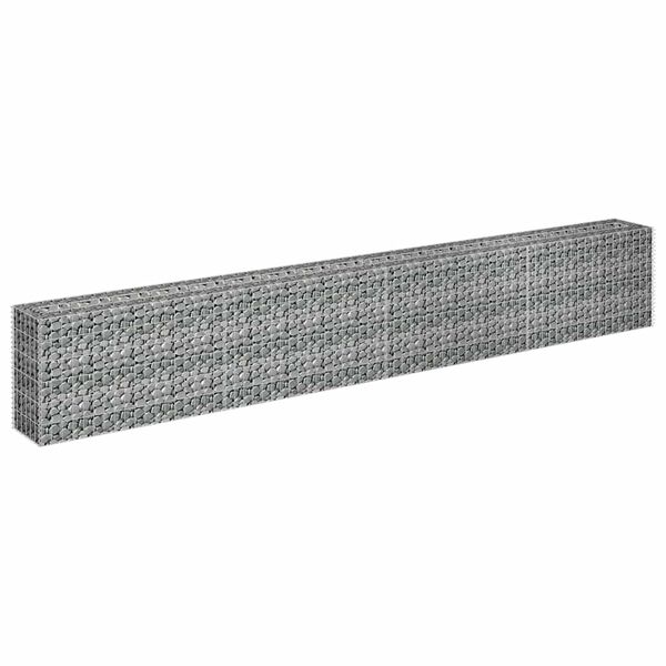 vidaXL Gabion Raised Bed Silver Galvanized steel 141.7 x 11.8 x 23.6 in