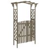vidaXL Pergola Grey Solid Firwood, Solid Pine Wood Large