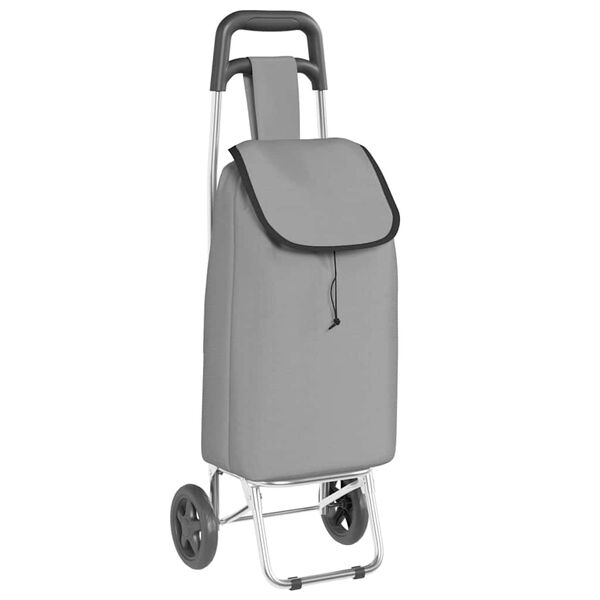 vidaXL Shopping Trolley Grey 13.78 x 11.02 x 36.22 in Oxford fabric