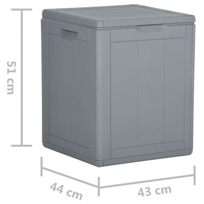 vidaXL Patio Storage Box 23.8 gal Gray PP Rattan
