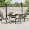 vidaXL Garden Dining Set with Cushion 5 pcs Grey Poly Rattan
