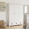 vidaXL Wardrobe White Solid Pine Wood Large Wardrobe Rectangular