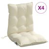 vidaXL Lowback Chair Cushion Set of 4 Cream Oxford fabric (100% polyester)
