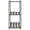 vidaXL 3-Tier Storage Rack Grey 31.5x15.0x35.4" Solid Wood Pine