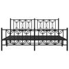 vidaXL Metal Bed Frame without Mattress with Footboard Black 70.9"x78.7"