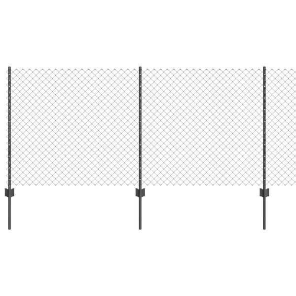 vidaXL Fence with Post Grey 3.28 x 32.81 ft Steel and PVC