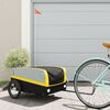 vidaXL Bike Trailer Black and Yellow 99.2 lb Iron
