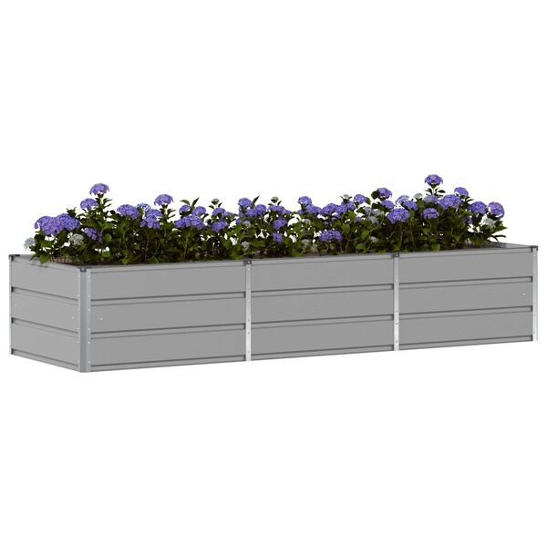 vidaXL Planter Light Grey 94.49 x 31.50 x 17.72 in Steel