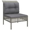 vidaXL 5 Piece Patio Lounge Set with Cushions Grey Poly Rattan