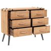 vidaXL Drawer Cabinet Natural wood Solid fir wood, MDF, steel