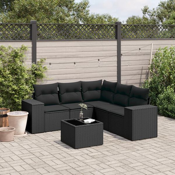 vidaXL Garden Sofa Set Black