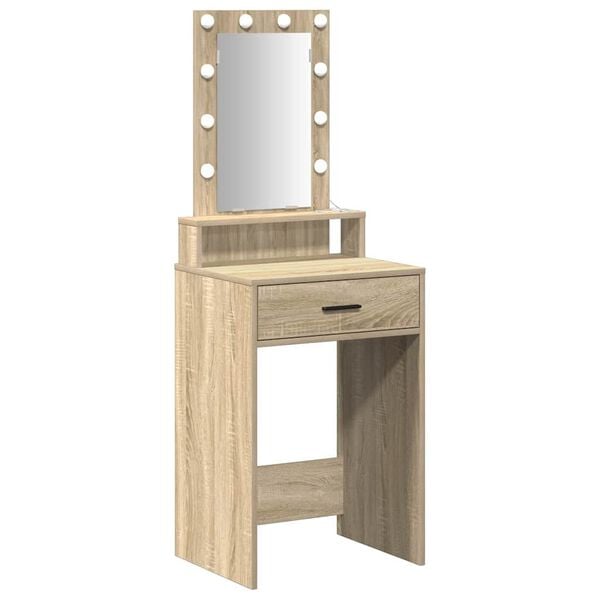vidaXL Dressing Table Brown 19.69 x 16.14 x 55.12 in Engineered Wood