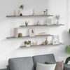 vidaXL Wall Shelf Set of 4 Concrete Grey MDF 39.4x3.5x1.2 in