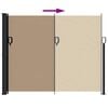 vidaXL Retractable Side Awning Taupe Polyester with PU coating