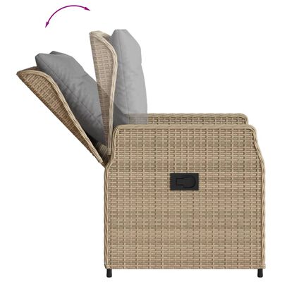 Side view showing cushions and the chair opening/rotation feature