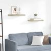 vidaXL Wall Shelf Set of 2 Oak Honeycomb MDF, metal 19.7x9.1x1.5 in