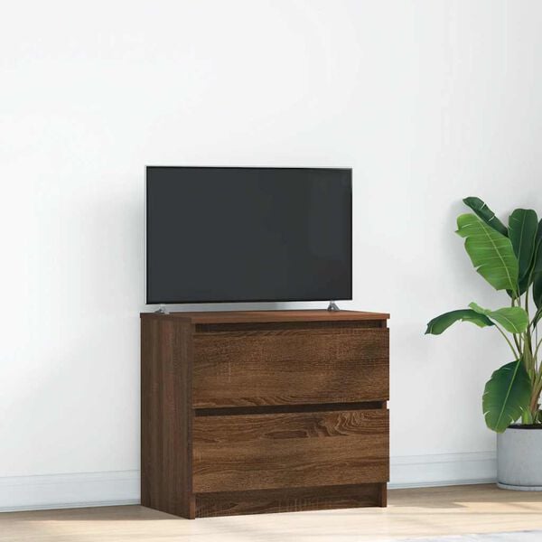 vidaXL TV Cabinet Brown Oak Engineered Wood Medium TV Cabinet