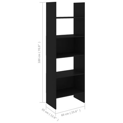 vidaXL 4 Piece Book Cabinet Set Black Engineered Wood
