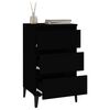 vidaXL Nightstand Black Engineered wood Medium Nightstand Square