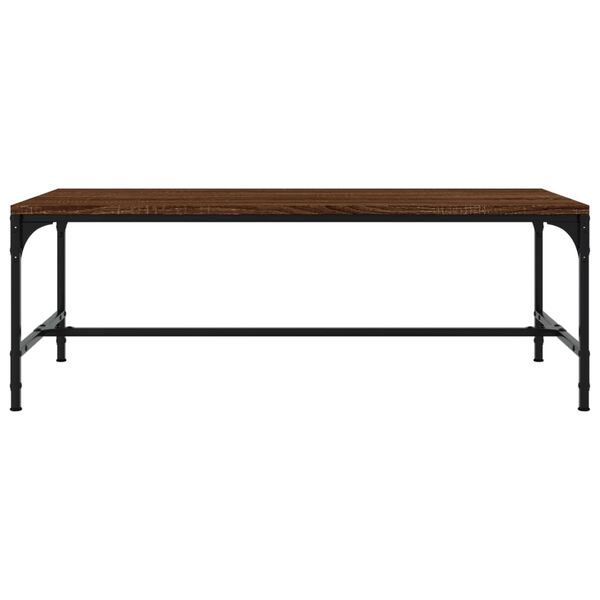 vidaXL Coffee Table Brown Oak Engineered Wood, Steel Medium