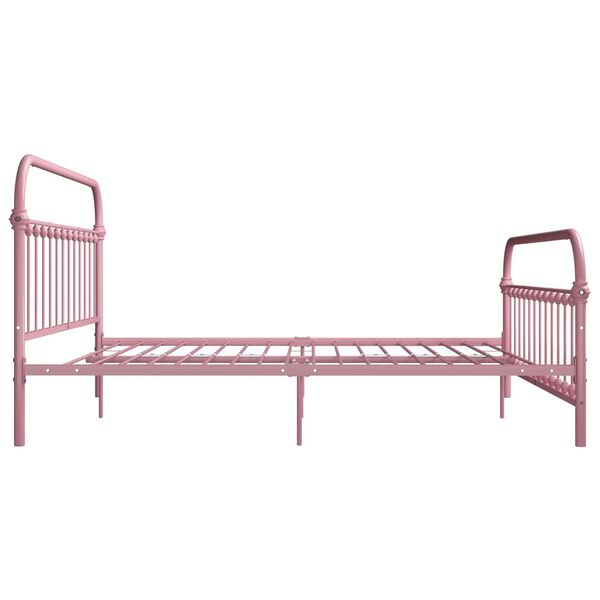 vidaXL Bed Frame Pink Metal Super King Robust Bed Frame Rectangular