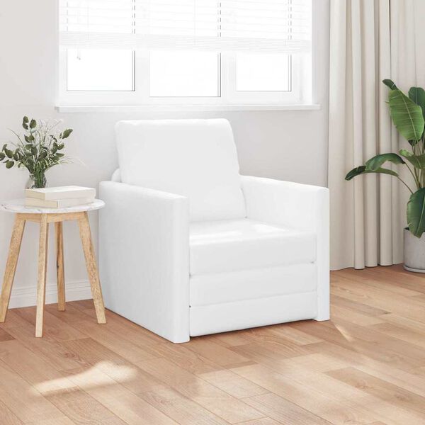 vidaXL Sofa Bed White 29.13 x 30.31 x 31.89 in Velvet