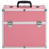 vidaXL Make-up Case 15.0x9.1x13.4" Pink Aluminium