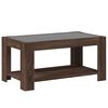vidaXL Coffee Table Brown Oak Engineered Wood, Glass Medium Coffee Table
