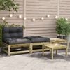 vidaXL Patio Sofa Armless with Cushions and Footstools