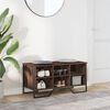 vidaXL Shoe Cabinet Brown Oak Engineered Wood, Metal Medium Shoe Cabinet