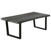 vidaXL Coffee Table Grey Solid Mindi Wood, Powder-Coated Steel
