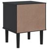 vidaXL Bedside Cabinet Black Solid pine wood, engineered wood, poly rattan