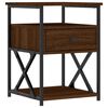 vidaXL Bedside Cabinet Set of 2 Brown Oak Engineered wood, Iron