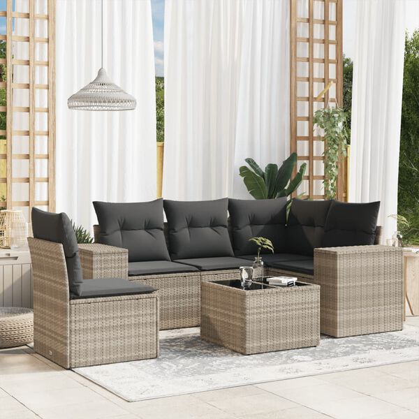vidaXL Garden Sofa Set Light Gray