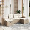 vidaXL Garden Sofa Set Beige PE Rattan Large Modular Stylish