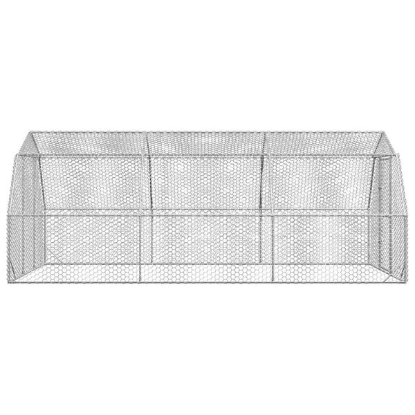vidaXL Chicken Run Galvanized Steel Large Durable Chicken Run