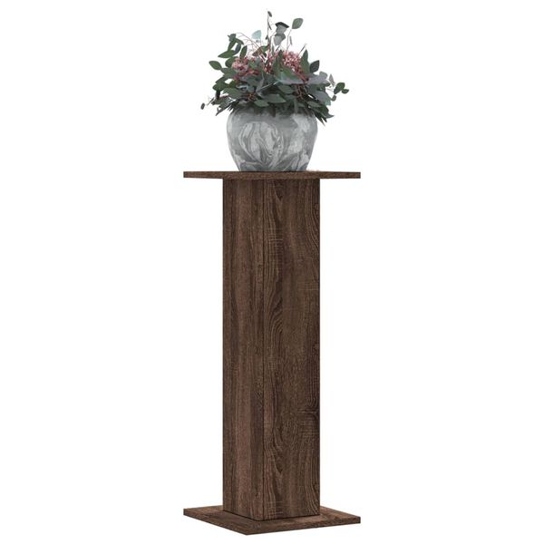 vidaXL Plant Stands 2 pcs Brown Oak 11.8x11.8x31.5" Engineered Wood