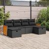 vidaXL Garden Sofa Set Black PE rattan, powder-coated steel, acacia wood