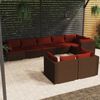 vidaXL Garden Lounge Set Brown, Cinnamon Red