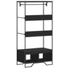 vidaXL Wardrobe Black Engineered Wood, Metal Compact Wardrobe