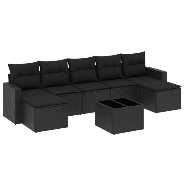 vidaXL Garden Sofa Set Black